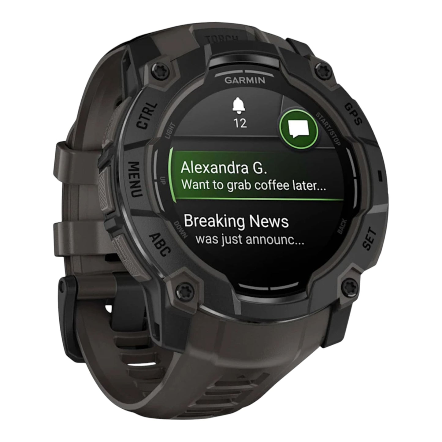 GARMIN - Instinct® 3 – 50 mm - AMOLED Noir avec bracelet gris charbon - 010-03020-00