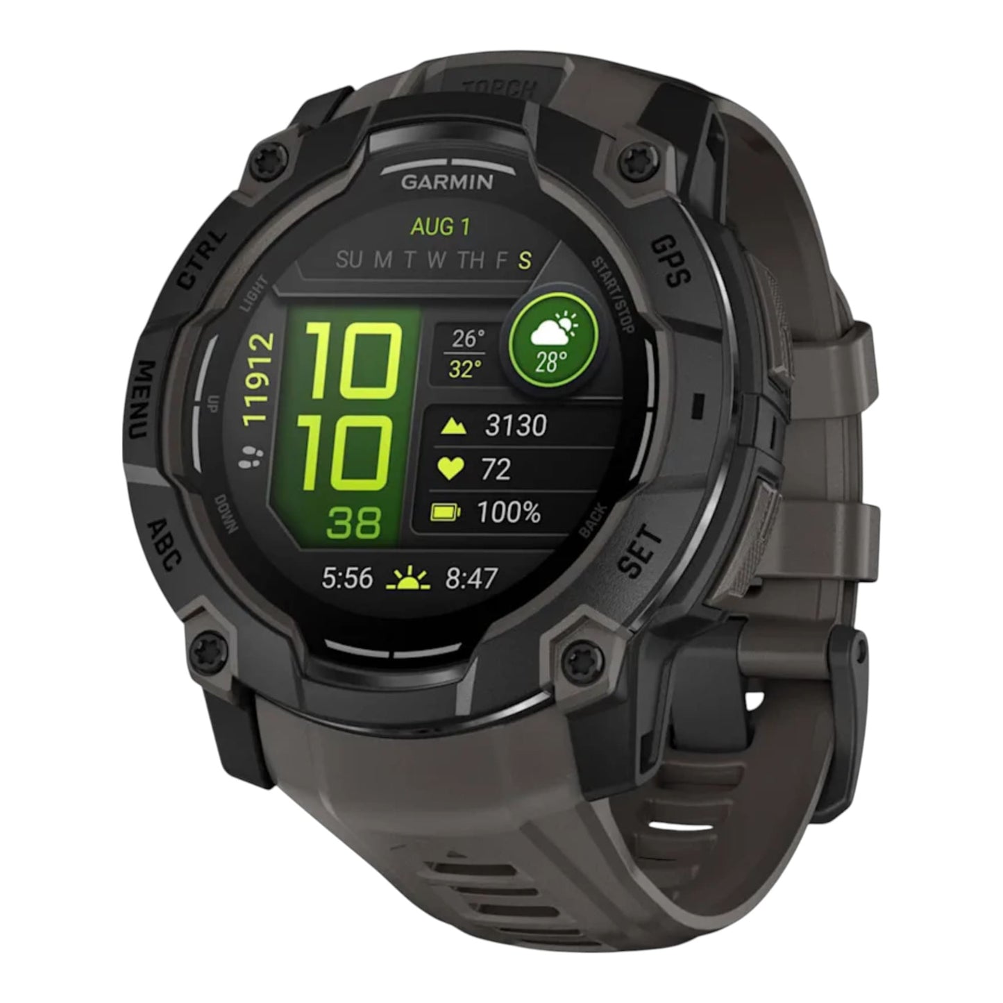 GARMIN - Instinct® 3 – 50 mm - AMOLED Noir avec bracelet gris charbon - 010-03020-00