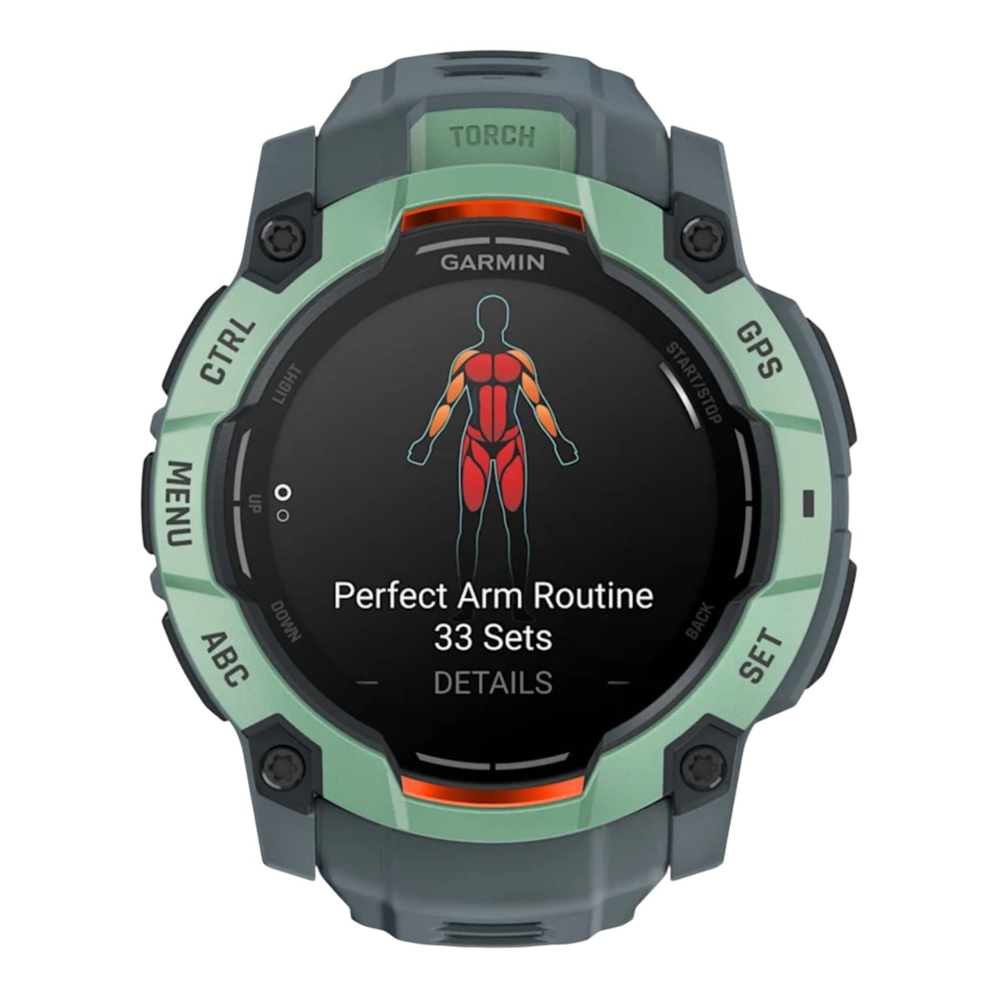 GARMIN - Instinct® 3 – 50 mm - AMOLED Vert d'eau avec bracelet bleu crépuscule - 010-03020-01