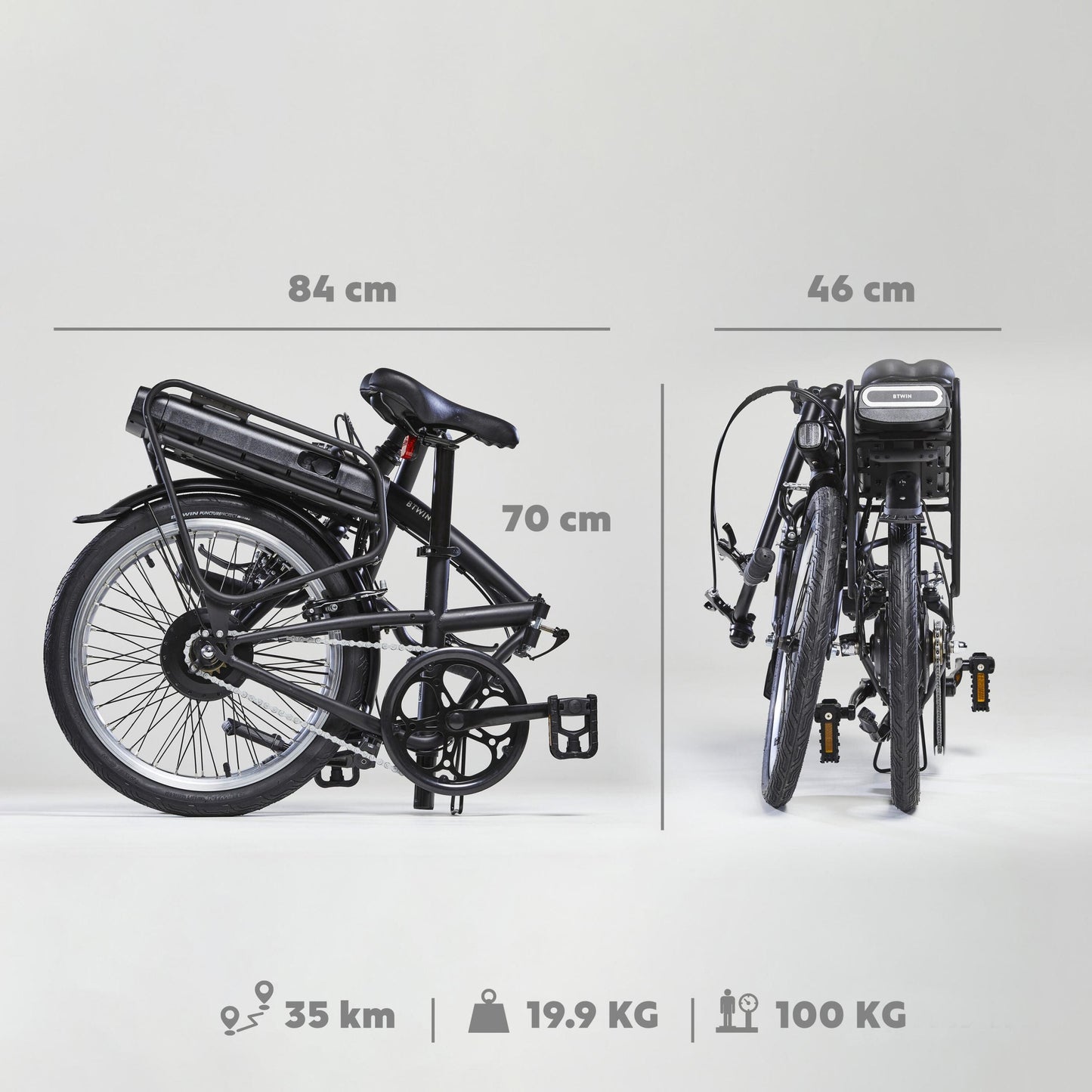 Vélo pliant électrique E FOLD 100 Noir